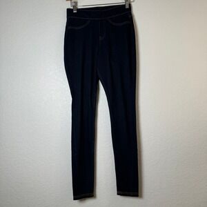 HUE NWT Women's Pull-On Denim Jeggings Pants Faux Pockets Dark Wash Casual